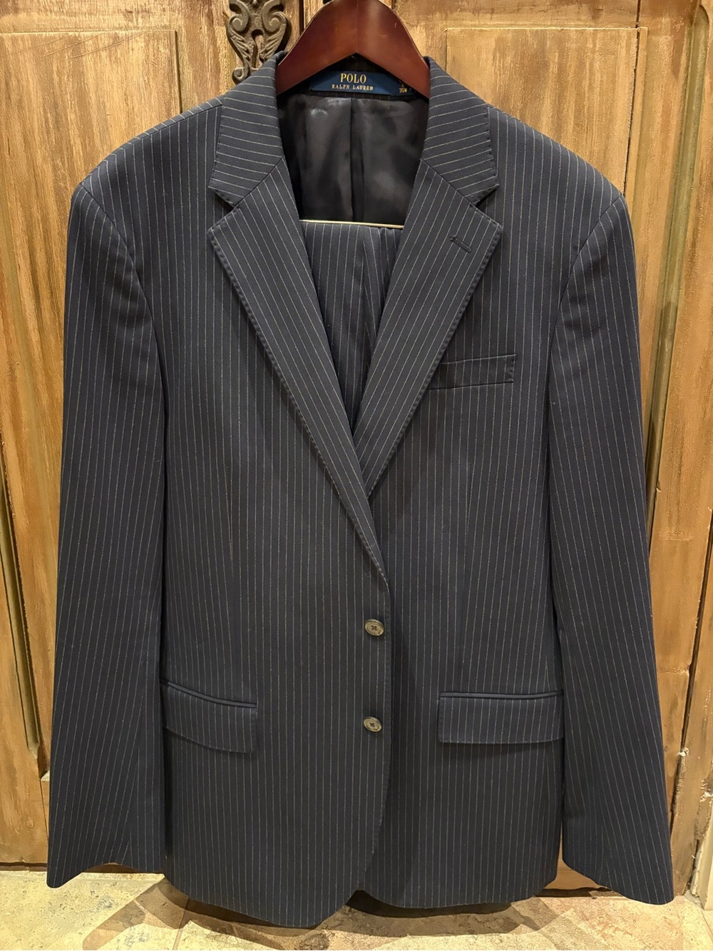 Polo by Ralph Lauren Men's Navy Pinstripe Suit